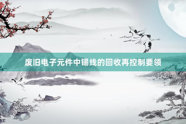 废旧电子元件中锡线的回收再控制要领